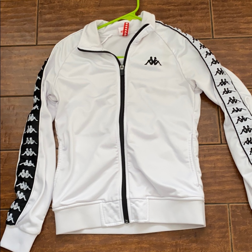 White and black kappa jacket